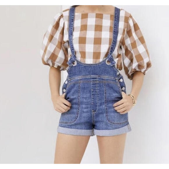 Pilcro Denim - PILCRO ANTHROPOLOGIE dark wash denim shortalls sz 26